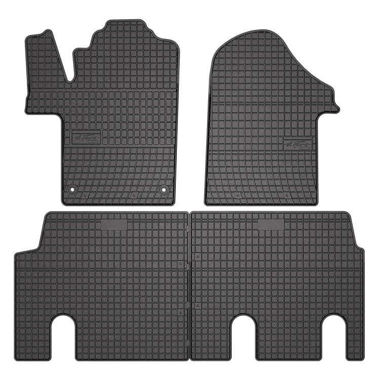 El Toro Gummifußmatten-Set für Mercedes Vito V-Klasse II W447 (5 Sitze) (Version mit 4 Schienen) 2015-